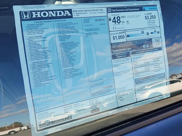 new 2026 Honda Civic Hybrid car, priced at $32,613