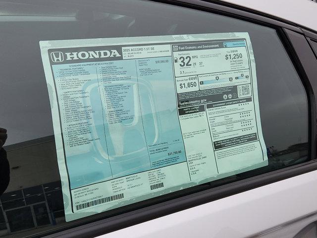 new 2025 Honda Accord car, priced at $30,319