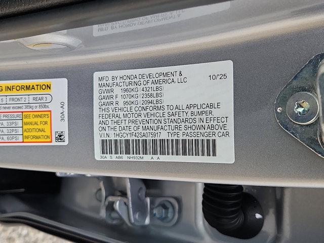 new 2025 Honda Accord car, priced at $30,319