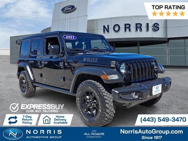 used 2021 Jeep Wrangler Unlimited car, priced at $27,887