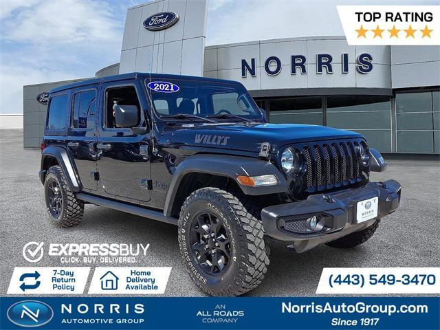 used 2021 Jeep Wrangler Unlimited car, priced at $26,887