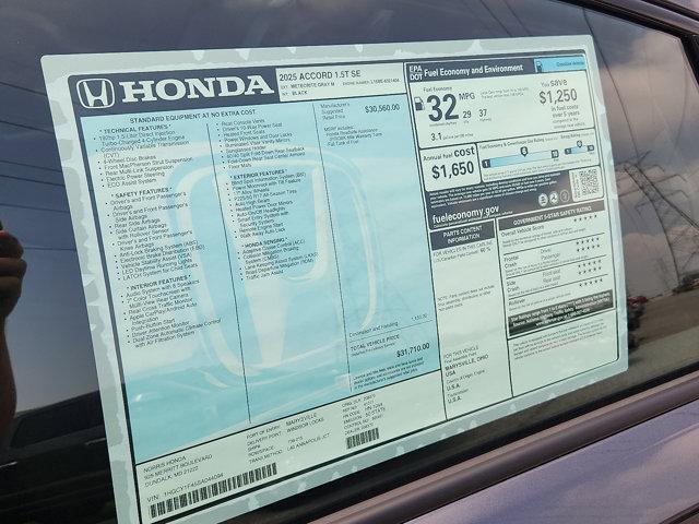 new 2025 Honda Accord car, priced at $30,274
