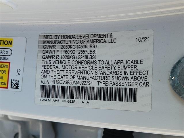 used 2021 Honda Accord Hybrid car, priced at $21,787