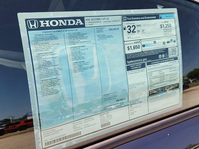 new 2025 Honda Accord car, priced at $28,257