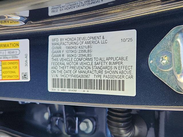 new 2025 Honda Accord car, priced at $30,319