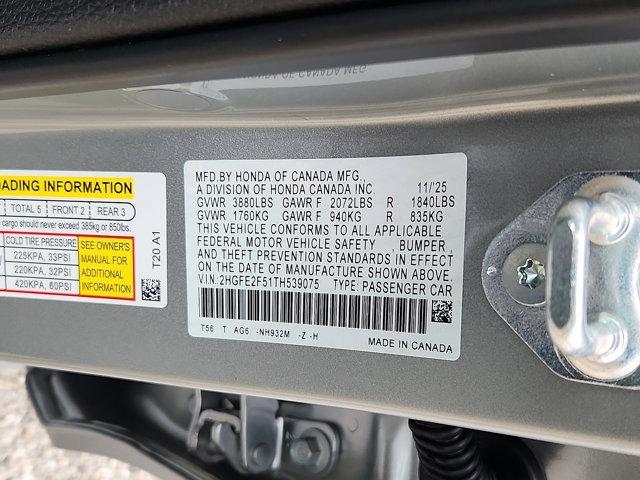 new 2026 Honda Civic car, priced at $26,540