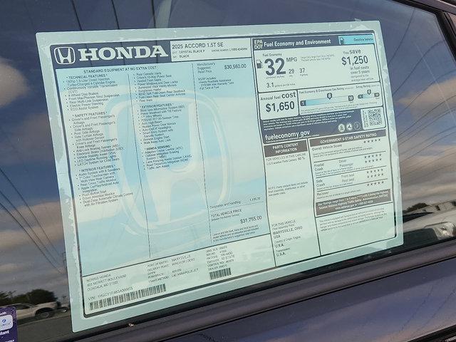 new 2025 Honda Accord car, priced at $30,319