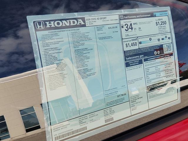 new 2026 Honda Civic car, priced at $26,540