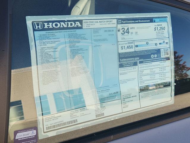 new 2026 Honda Civic car, priced at $28,551