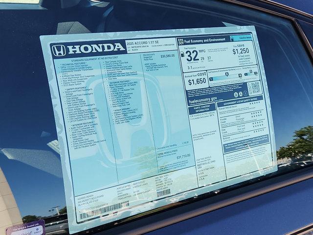 new 2025 Honda Accord car, priced at $30,274