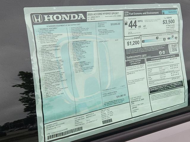 new 2025 Honda Accord Hybrid car, priced at $33,655