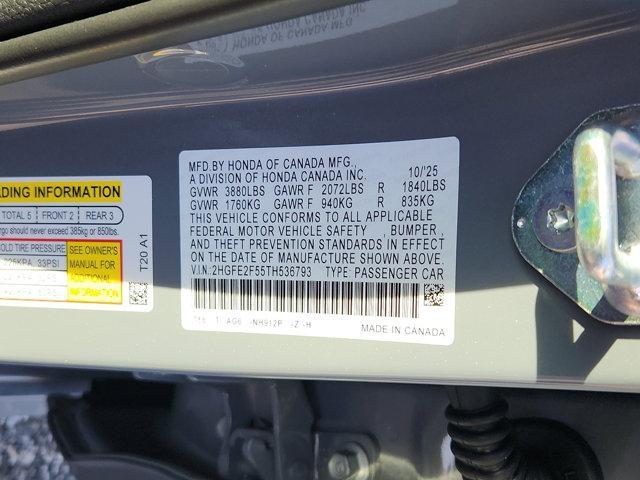 new 2026 Honda Civic car, priced at $27,407