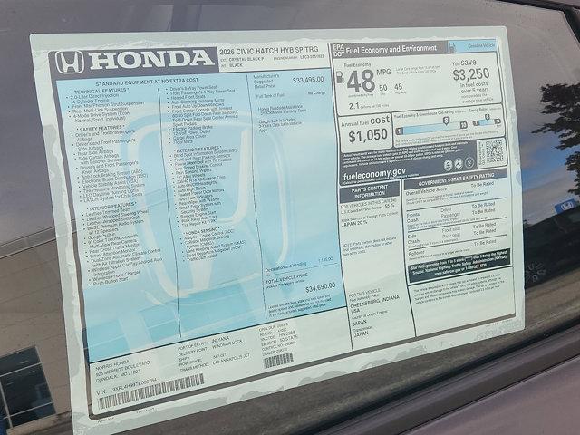 new 2026 Honda Civic Hybrid car, priced at $32,613