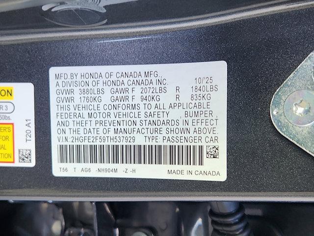 new 2026 Honda Civic car, priced at $26,540