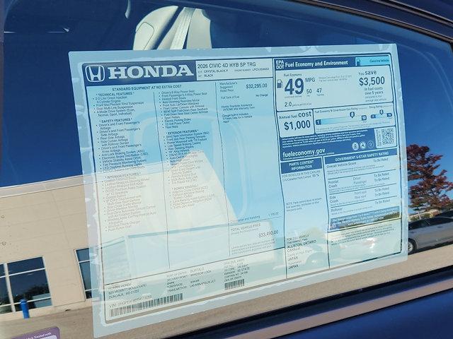 new 2026 Honda Civic Hybrid car, priced at $31,488