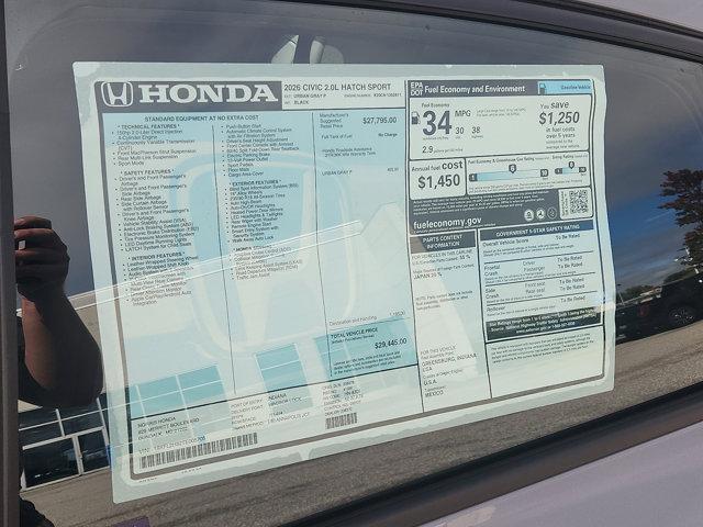 new 2026 Honda Civic car, priced at $28,117