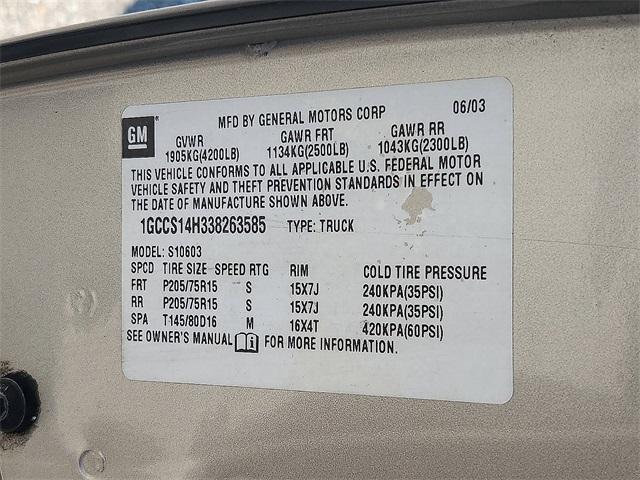 used 2003 Chevrolet S-10 car, priced at $7,987
