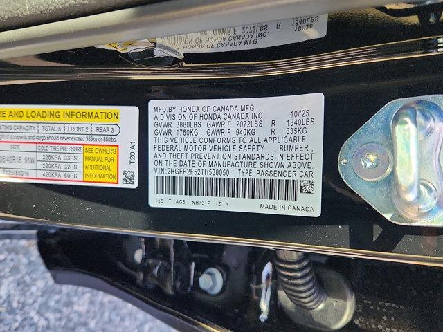 new 2026 Honda Civic car, priced at $26,540