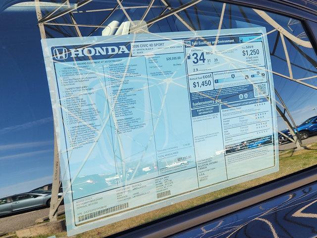new 2026 Honda Civic car, priced at $26,540