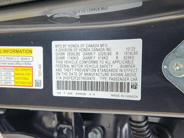 new 2026 Honda Civic car, priced at $24,757