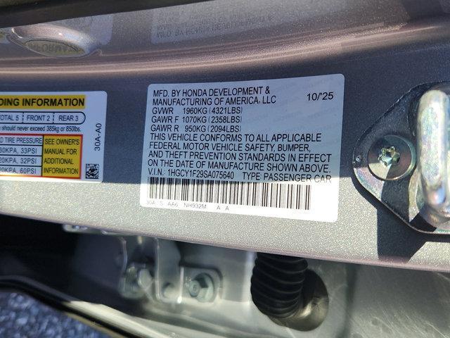 new 2025 Honda Accord car, priced at $28,302