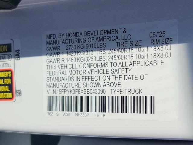 new 2025 Honda Ridgeline car, priced at $45,023