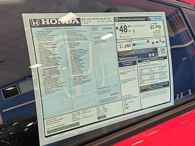 new 2026 Honda Civic Hybrid car, priced at $32,613