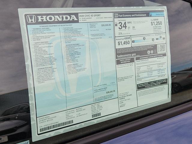 new 2026 Honda Civic car, priced at $26,974