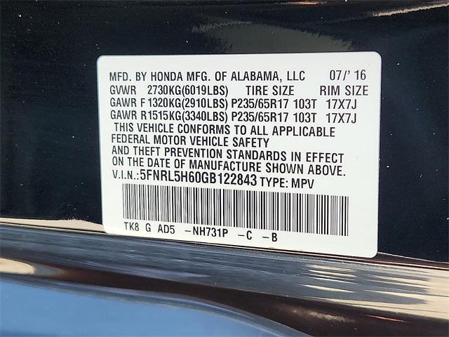 used 2016 Honda Odyssey car, priced at $17,495