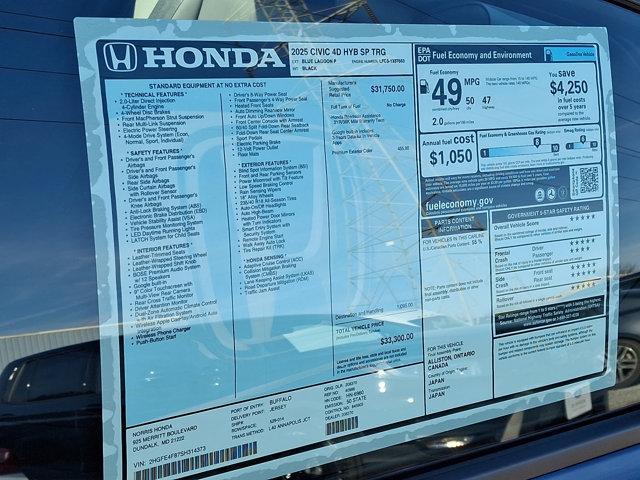 new 2025 Honda Civic Hybrid car, priced at $33,300