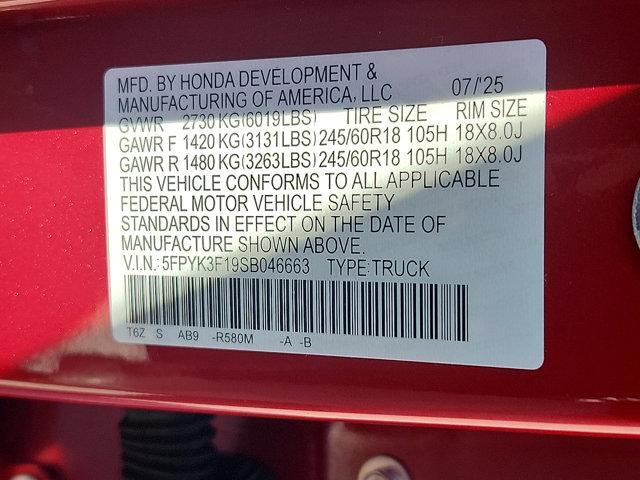 new 2025 Honda Ridgeline car, priced at $40,140