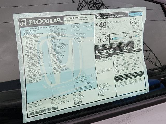 new 2026 Honda Civic Hybrid car, priced at $31,921