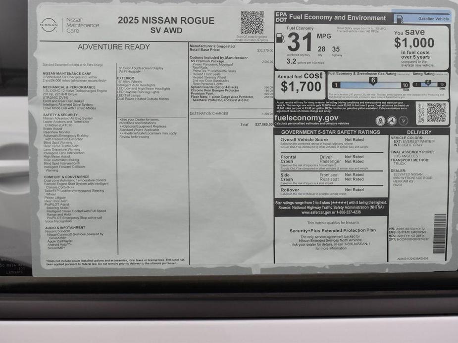 new 2025 Nissan Rogue car, priced at $35,565