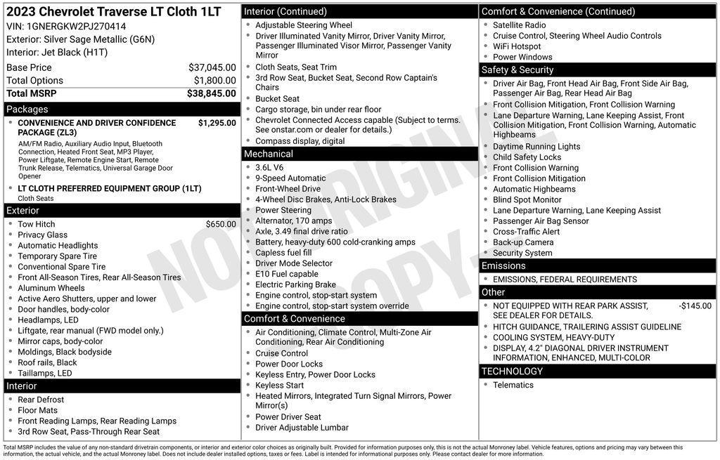 used 2023 Chevrolet Traverse car, priced at $30,978