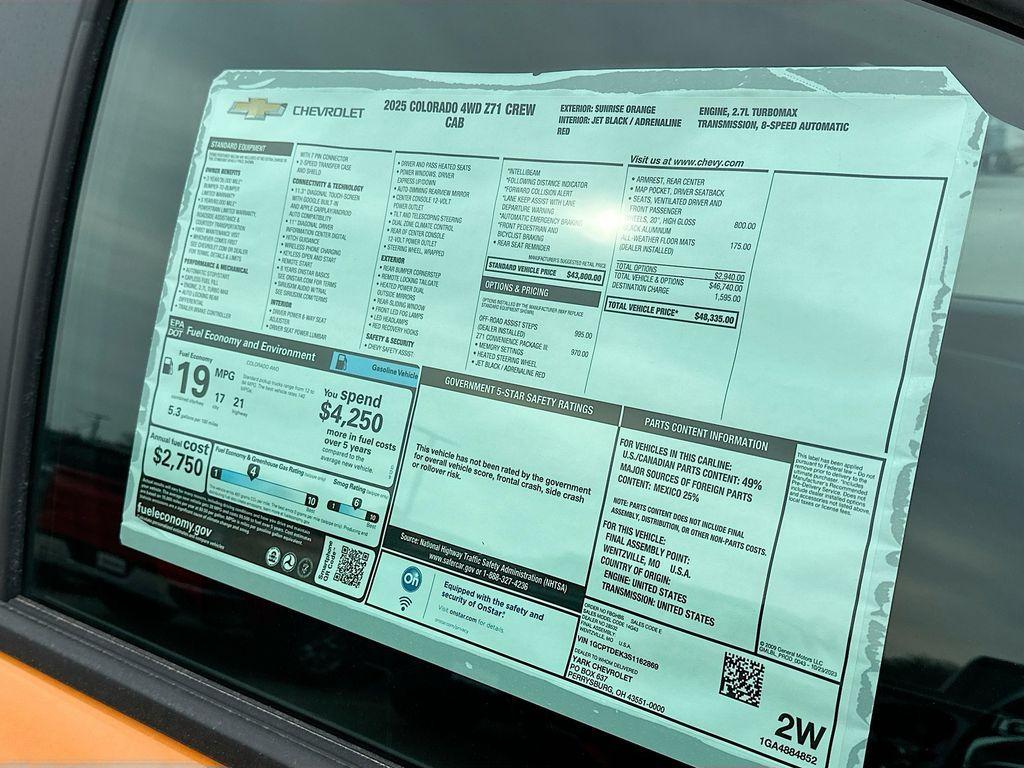 new 2025 Chevrolet Colorado car, priced at $48,335