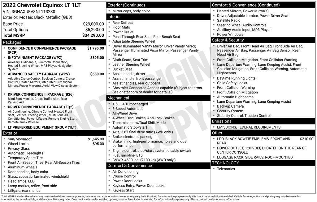 used 2022 Chevrolet Equinox car, priced at $21,738