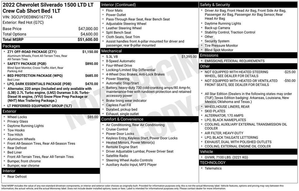 used 2022 Chevrolet Silverado 1500 Limited car, priced at $32,784