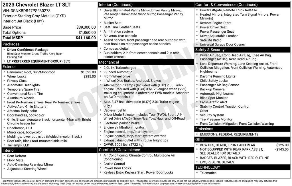 used 2023 Chevrolet Blazer car, priced at $27,715