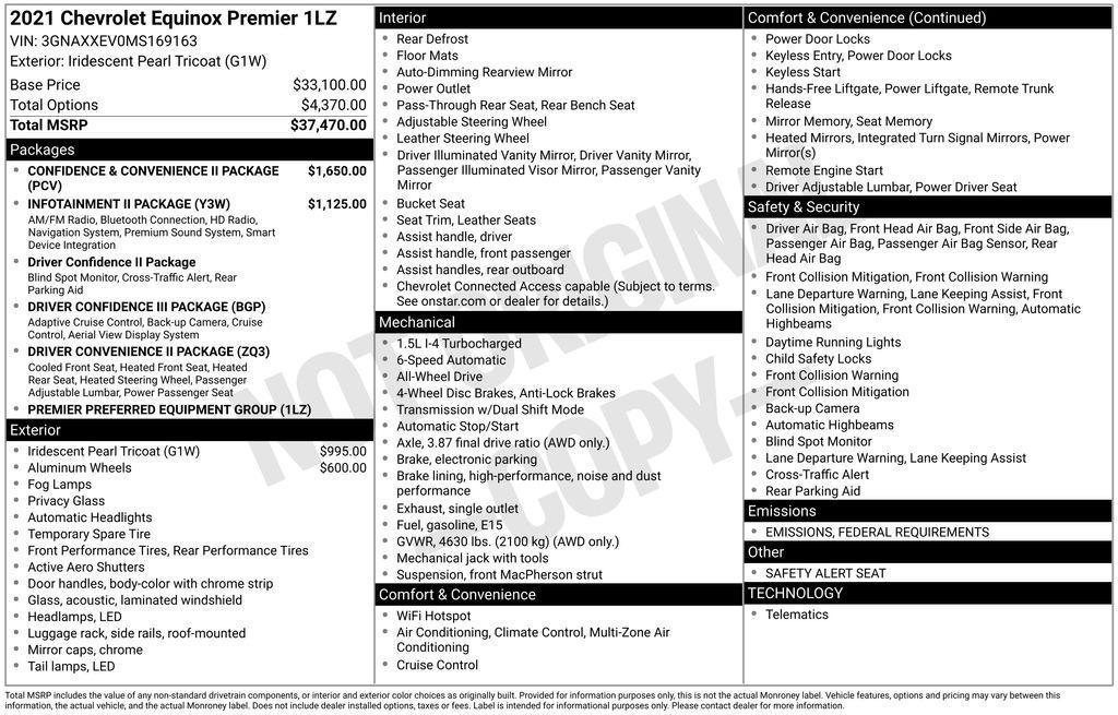 used 2021 Chevrolet Equinox car, priced at $21,725