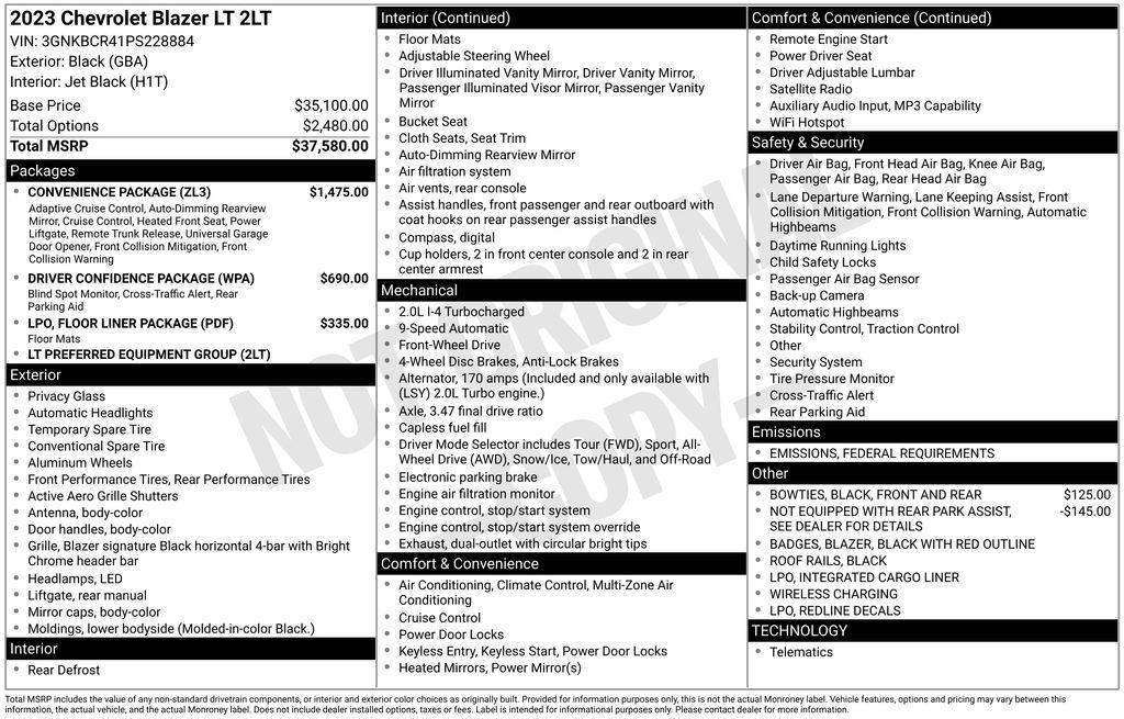 used 2023 Chevrolet Blazer car, priced at $27,419