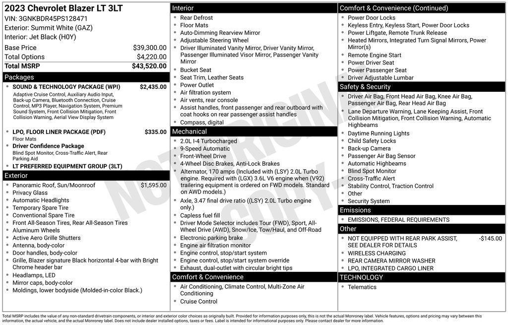 used 2023 Chevrolet Blazer car, priced at $25,000