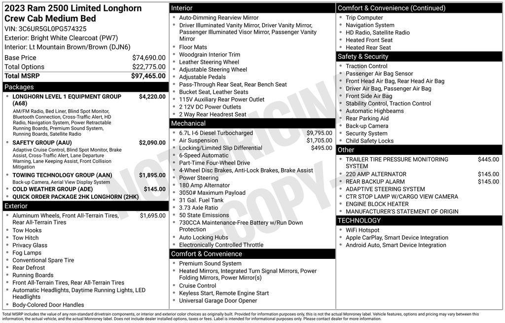 used 2023 Ram 2500 car, priced at $62,448