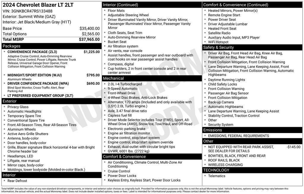 used 2024 Chevrolet Blazer car, priced at $26,615