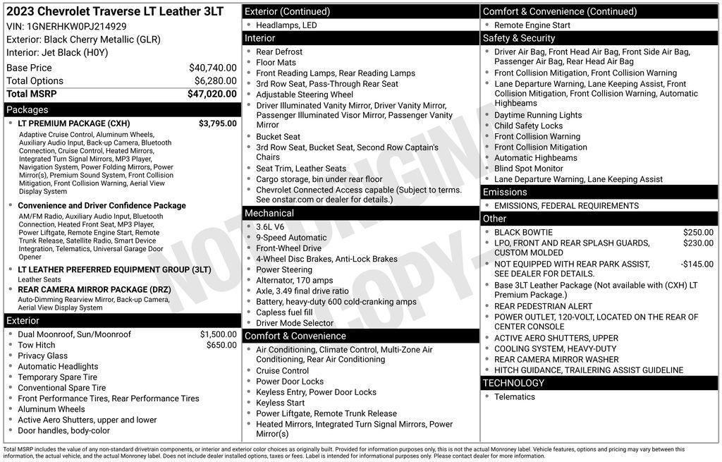 used 2023 Chevrolet Traverse car, priced at $29,700