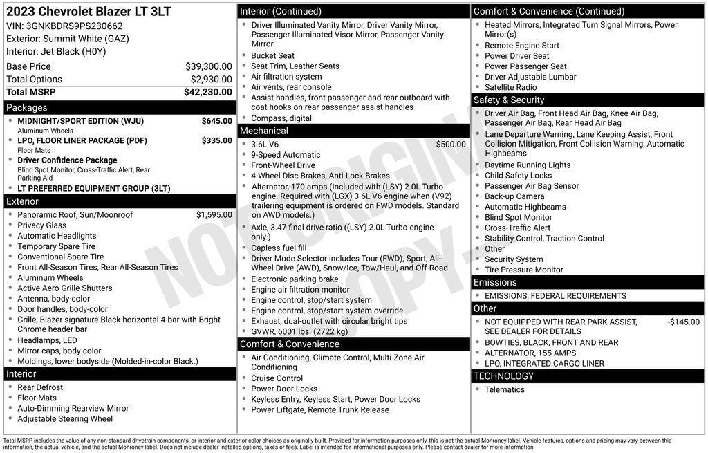 used 2023 Chevrolet Blazer car, priced at $29,765