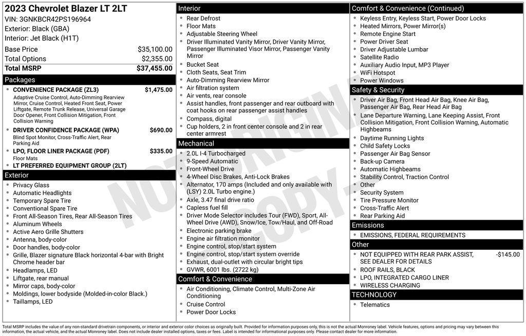 used 2023 Chevrolet Blazer car, priced at $25,462