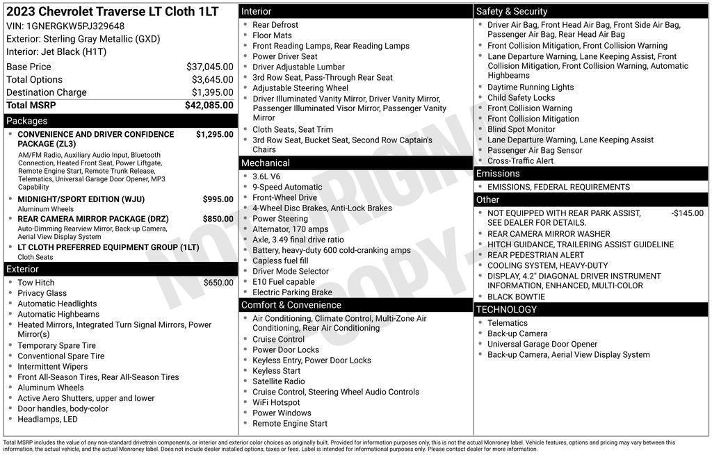 used 2023 Chevrolet Traverse car, priced at $32,887