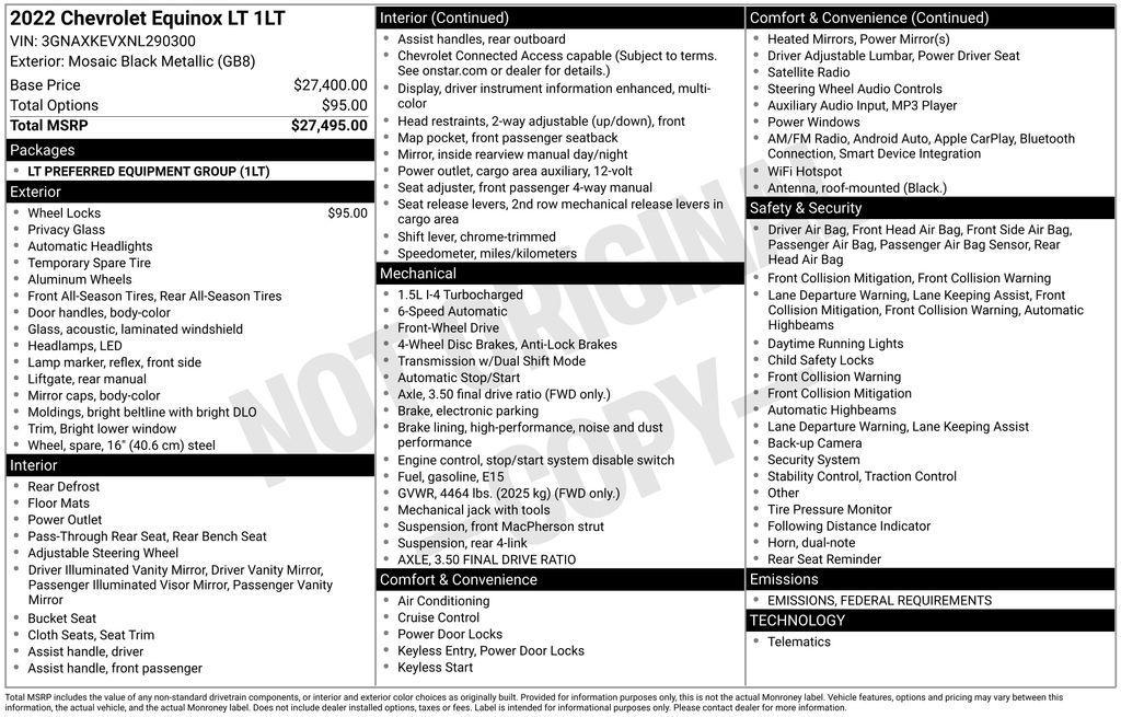 used 2022 Chevrolet Equinox car, priced at $21,989