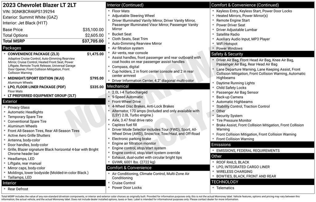used 2023 Chevrolet Blazer car, priced at $25,997