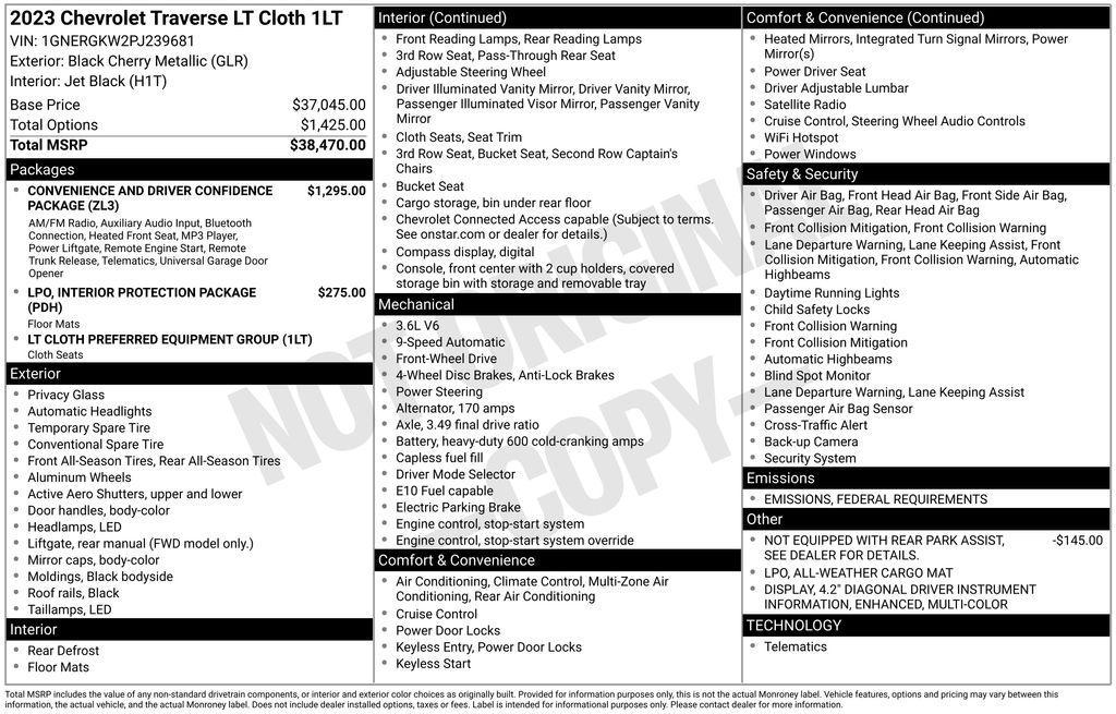 used 2023 Chevrolet Traverse car, priced at $29,998